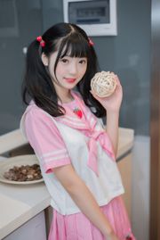 [Wind Field] NO.107 Pink Cherry School Girl White Silk